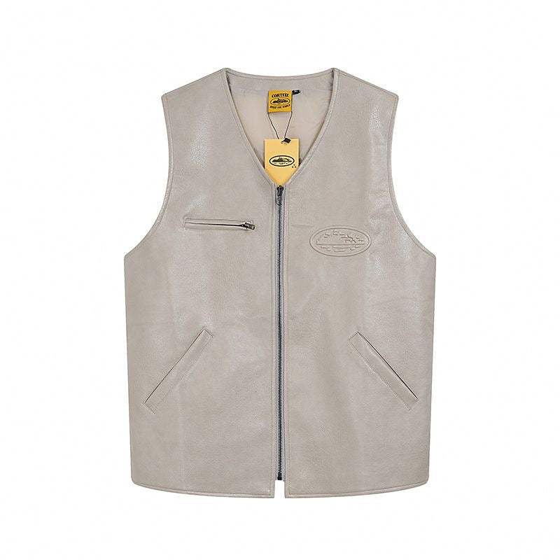 Corteiz vest leather