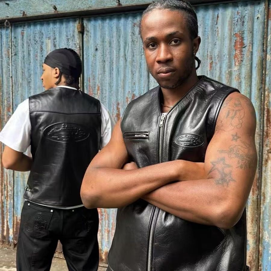 Corteiz vest leather