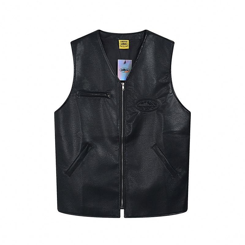 Corteiz vest leather