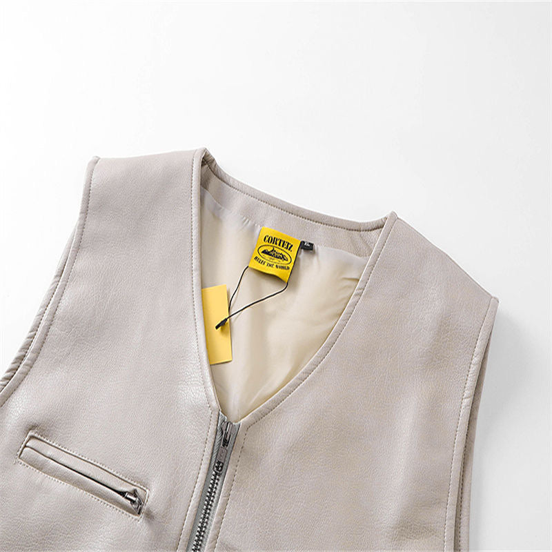 Corteiz vest leather